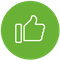 Thumbs up icon in a green circle