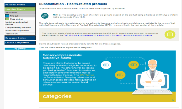 New online training on the rules for advertising health and medicines